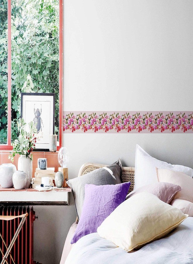 WallDesign Multicolor Rose Flowers Self Adhesive Wallpaper Border - 5.25 inch Width by 5 ft Length - Image 3